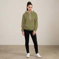 Green & Pink Paint Splatter Hoodie -  Casual Pullover
