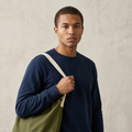 Olive Drawstring Laundry Bag — Compact Cotton Travel Hamper with Shoulder Strap