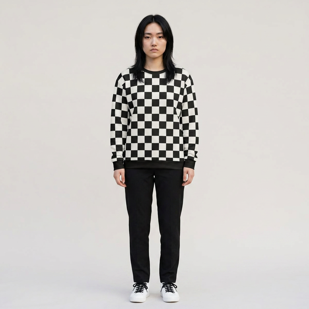 Checkerboard Crewneck Sweatshirt