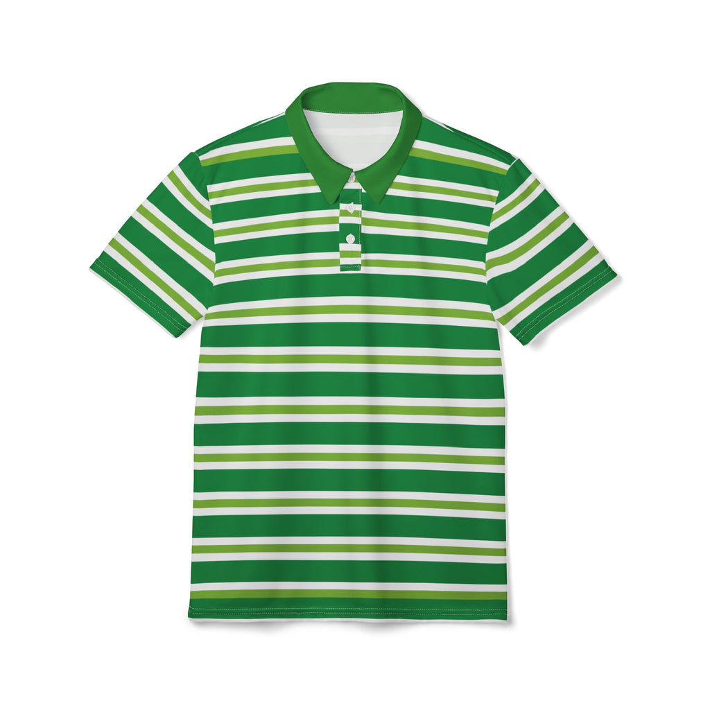 Striped Green Polo Shirt — Classic Golf & Casual Tee