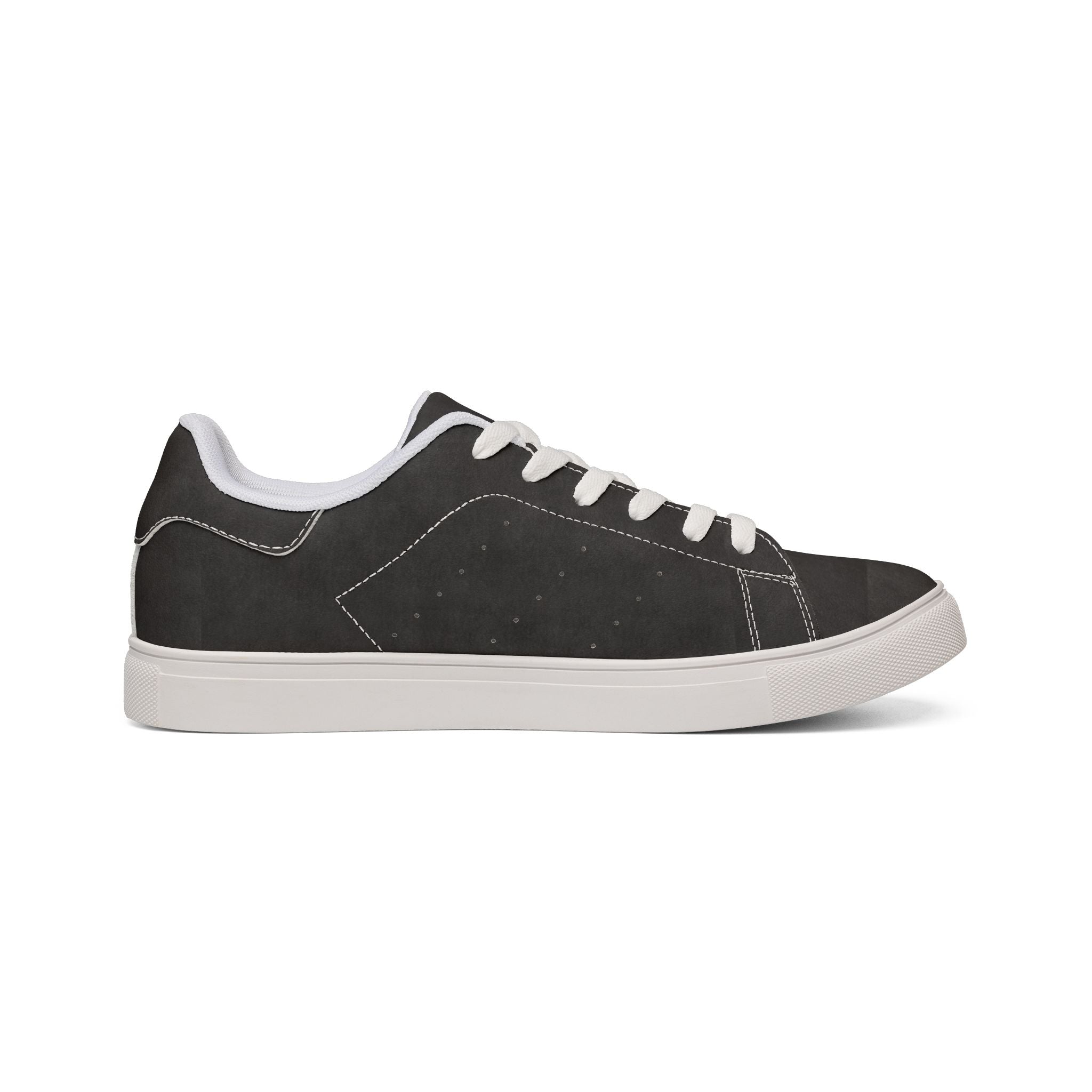 Men's Black Low-Top Leather Sneakers — Casual Classic Skate Shoes