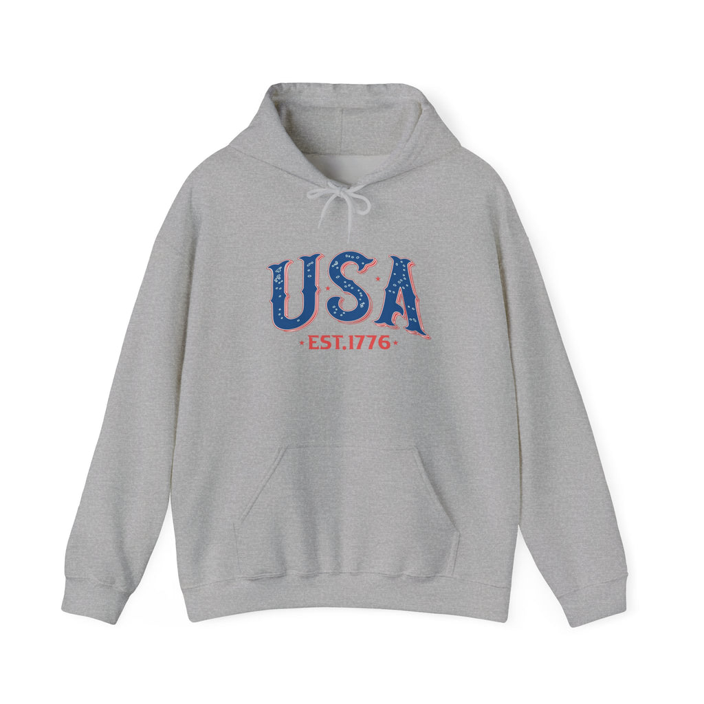 Gray hoodie with 'Birch Point' text on a white background