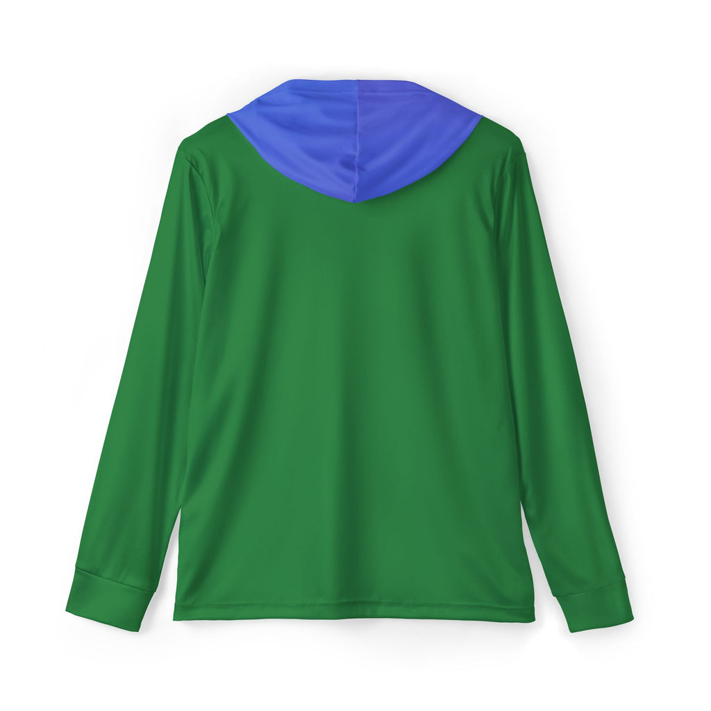 Green & Blue Men's Sports Warmup Hoodie — Lightweight Athletic Pullover