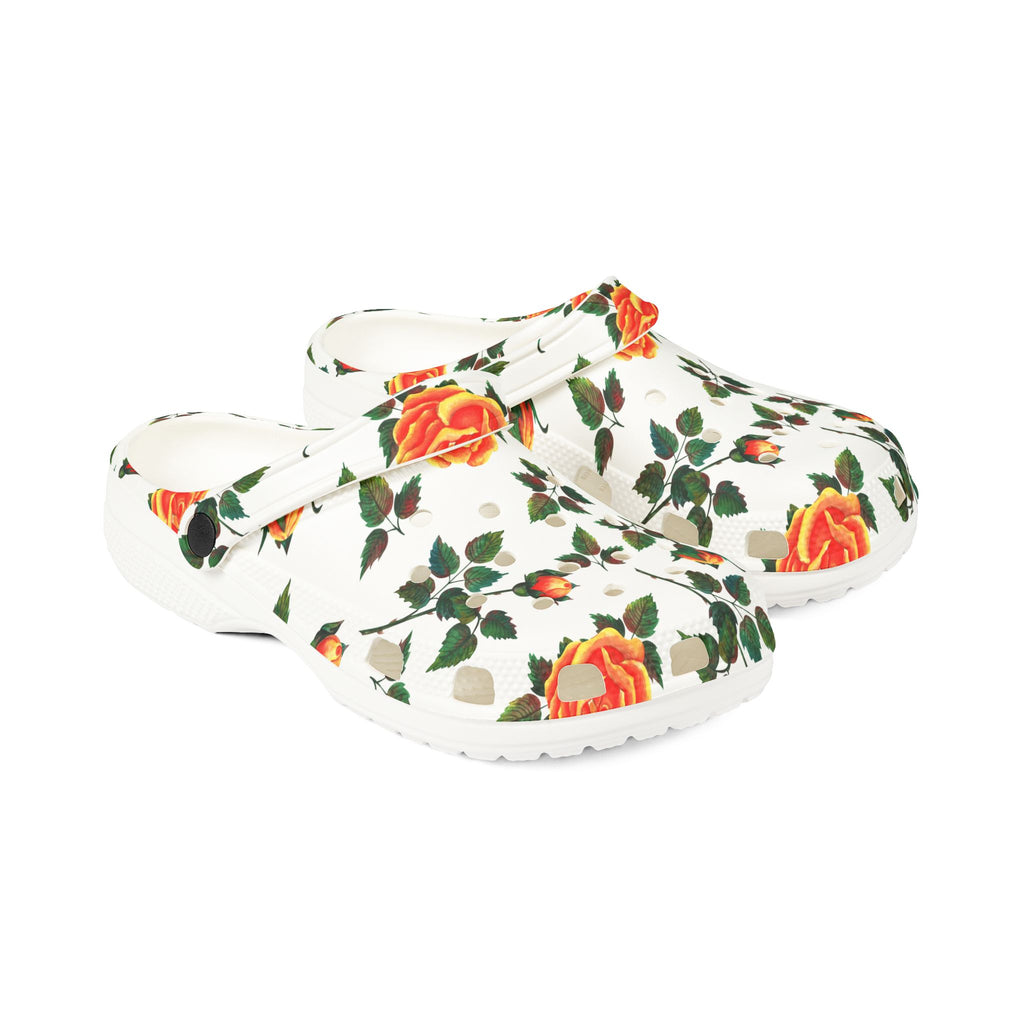 Floral Rose Clogs — Lightweight Garden Slip-On Shoes