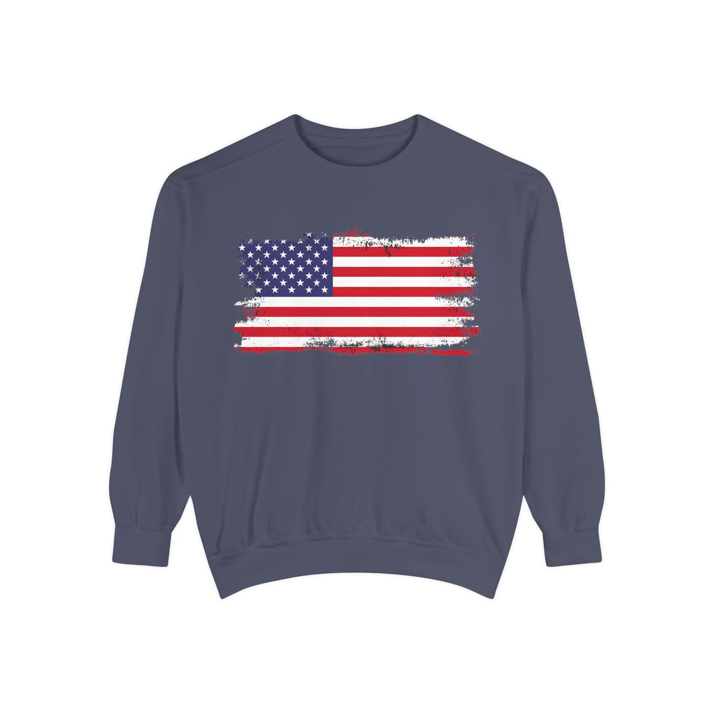 Distressed American Flag sweatshirt | Vintage USA Stars Stripes Crewneck