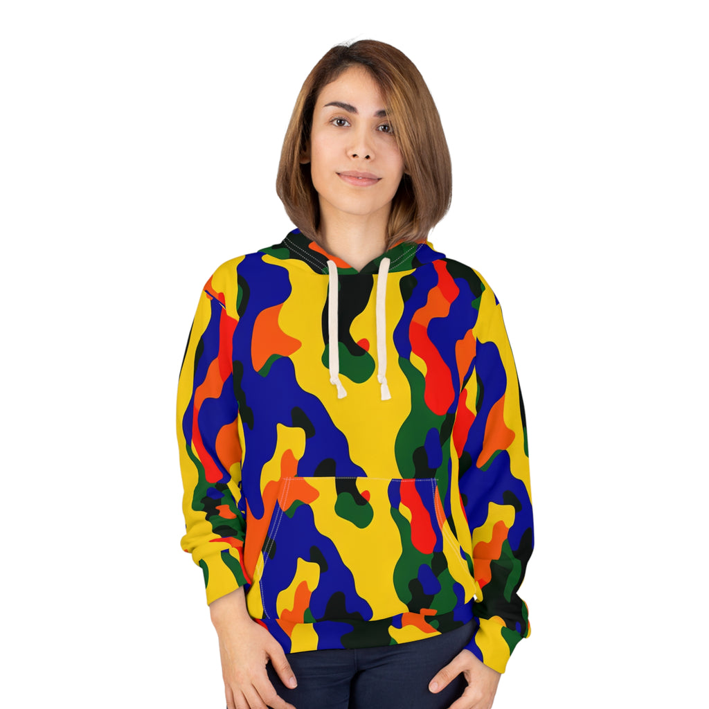 Colorful Abstract Camo Hoodie – Vibrant All-Over Print Pullover