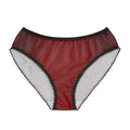 Women's Lace-Trim Vintage Crimson Red Briefs — Comfortable Everyday Bikini Panties
