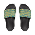 Slide Sandals — Green Gold Boho Pattern Removable-Strap Slides