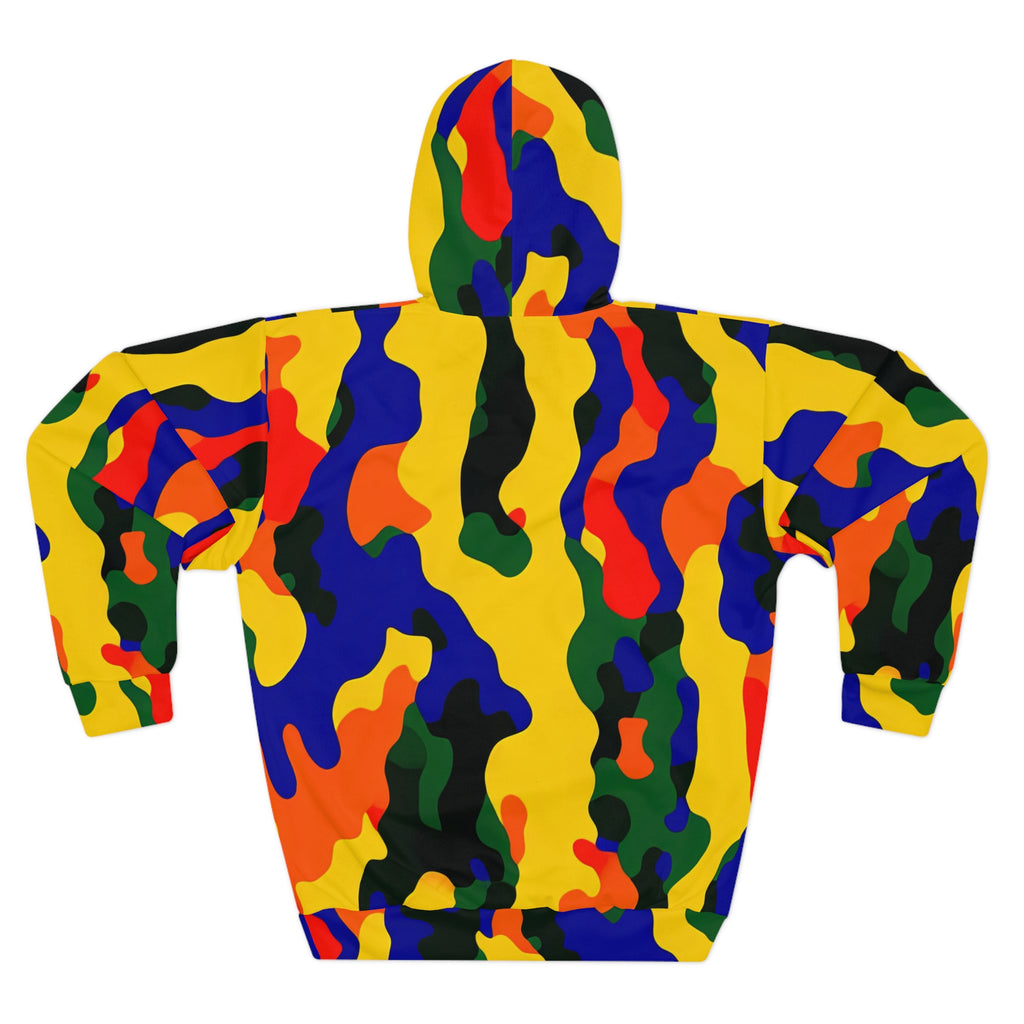 Colorful Abstract Camo Hoodie – Vibrant All-Over Print Pullover