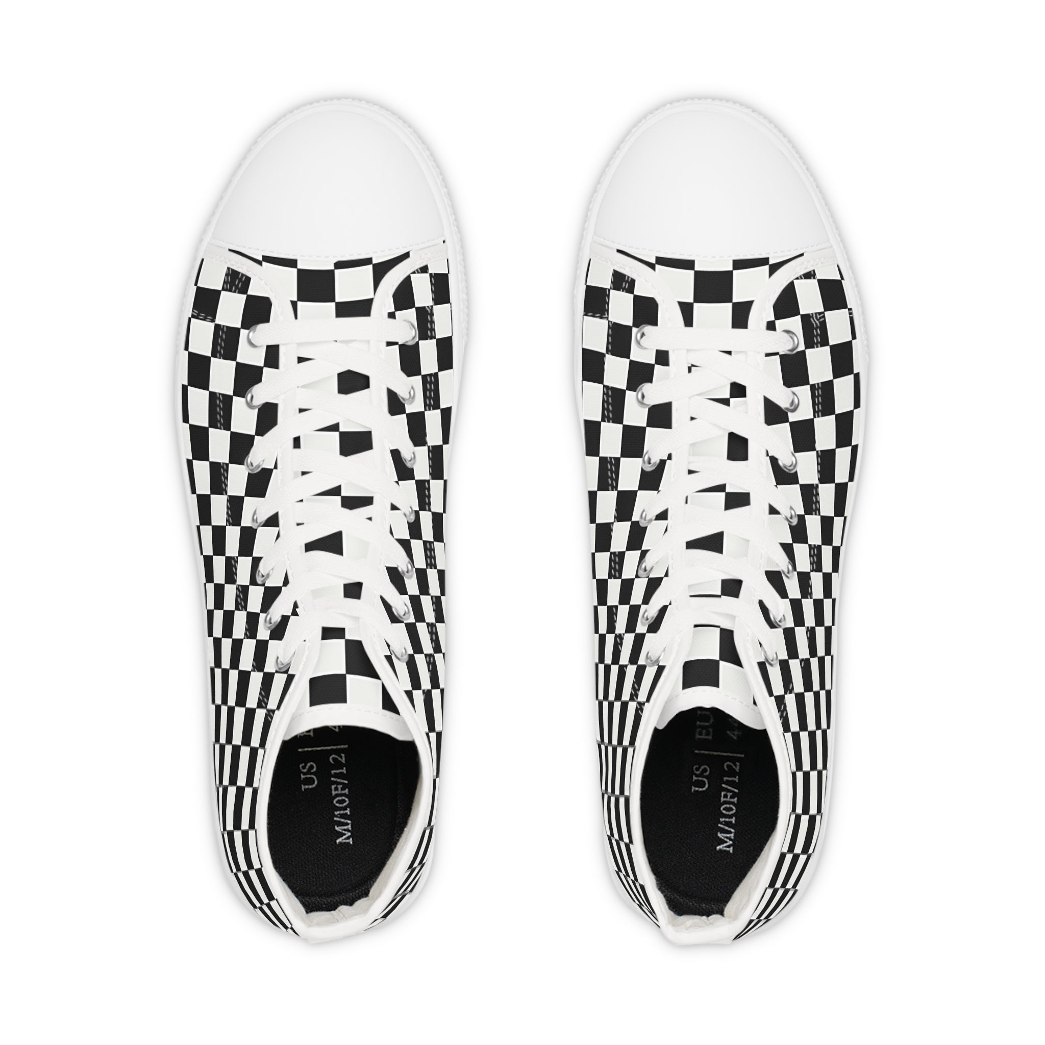 Checkerboard High Top Sneakers — Black & White Classic Skate Shoes