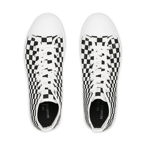 Checkerboard High Top Sneakers — Black & White Classic Skate Shoes