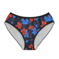 Floral Lace-Trim Briefs — Red & Blue Bloom All-Over Print