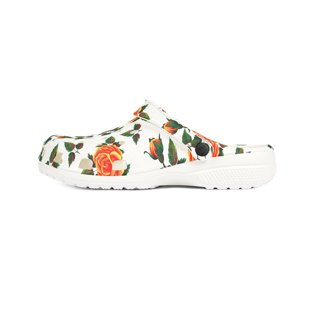 Floral Rose Clogs — Lightweight Garden Slip-On Shoes