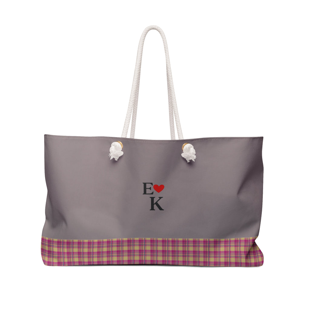 Tote bag with black polka dots on a pink background
