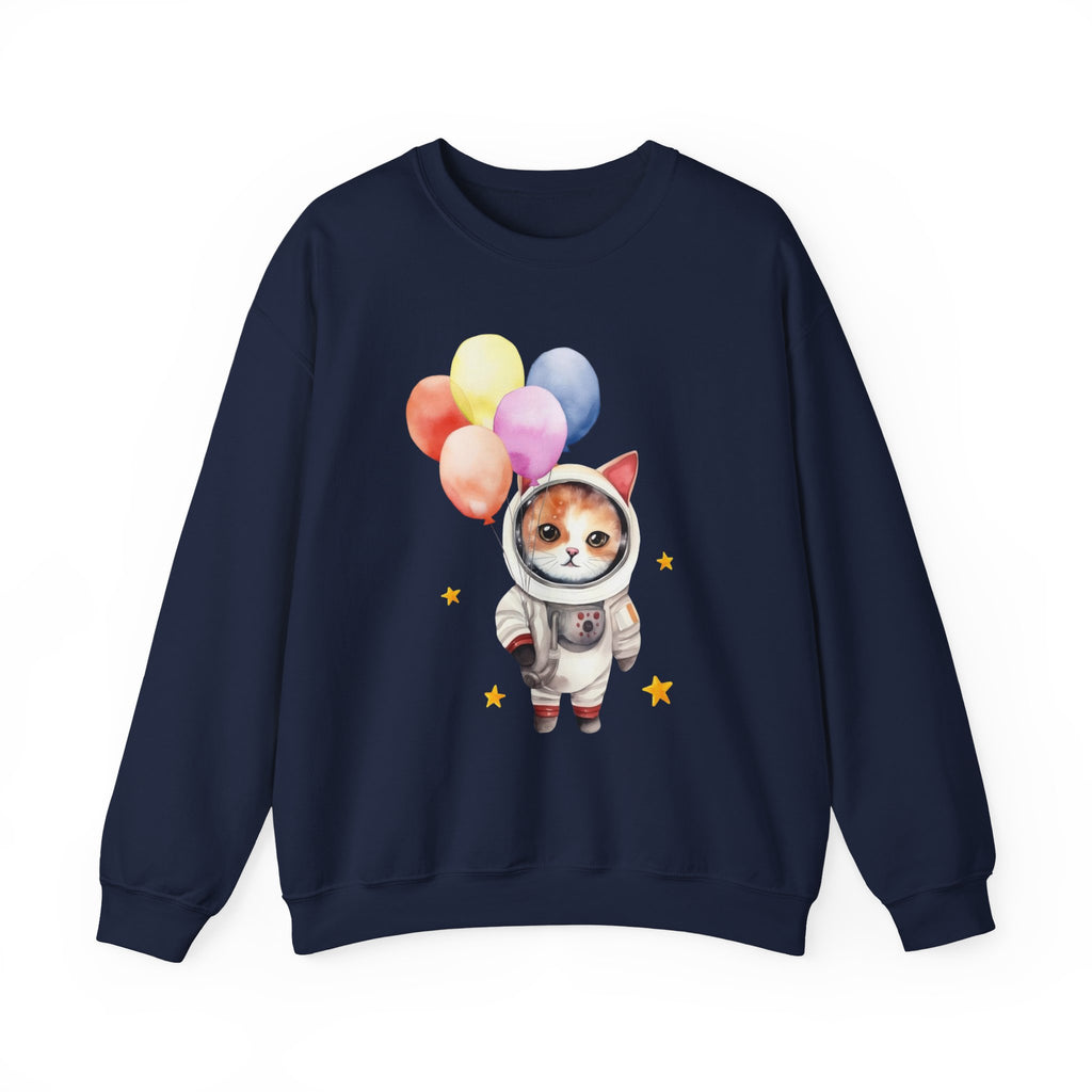 Astronaut Cat with Balloons Sweatshirt