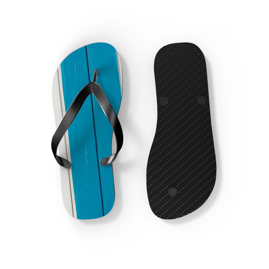 Light Blue Striped Beach Flip Flops – Casual Summer Sandals