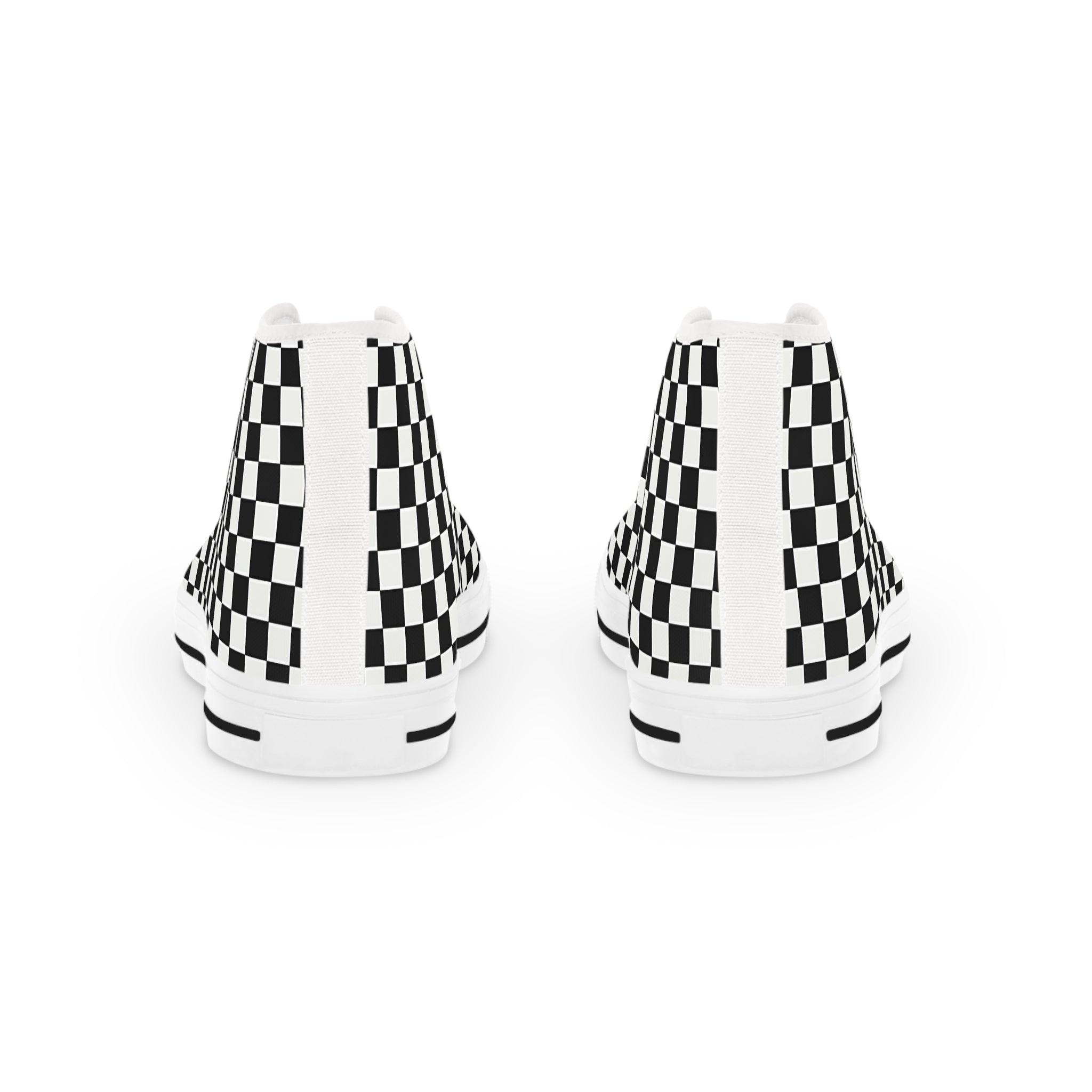 Checkerboard High Top Sneakers — Black & White Classic Skate Shoes