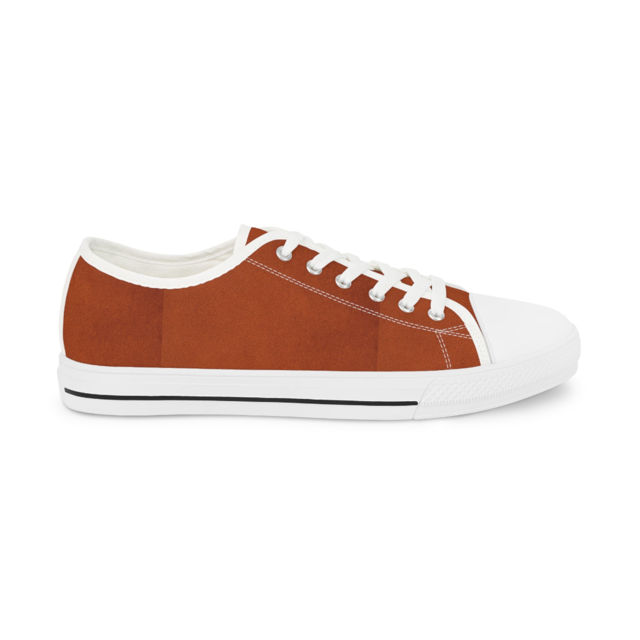 Rust Canvas Low-Top Sneakers for Men — Classic Casual Lace-Up Trainers