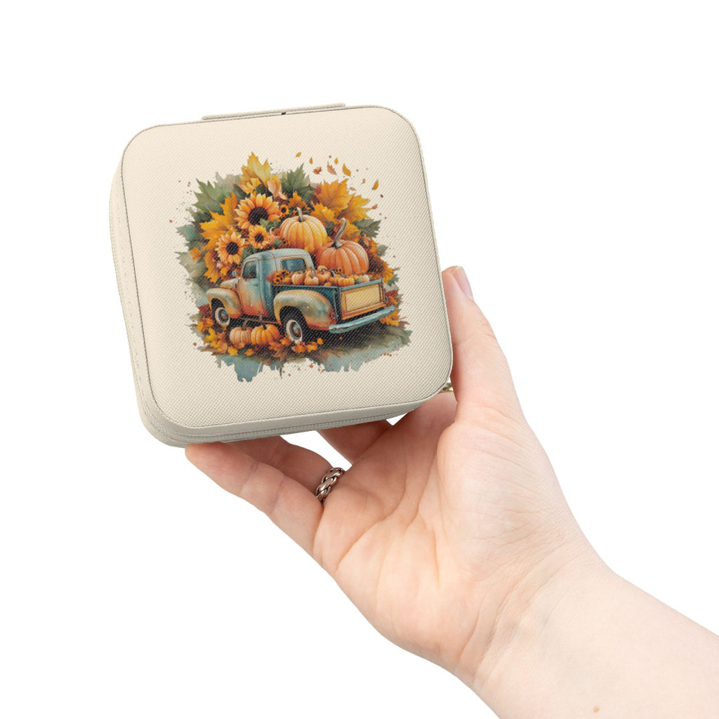 Autumn Truck Jewelry Travel Case — Compact Fall-Themed Travel Organizer