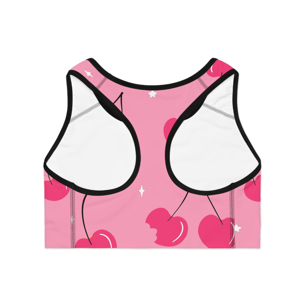 Cherry Graphic Sports Bra