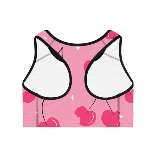 Cherry Graphic Sports Bra