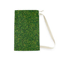 Green Knit Pattern Laundry Bag — Drawstring Travel & Storage Sack