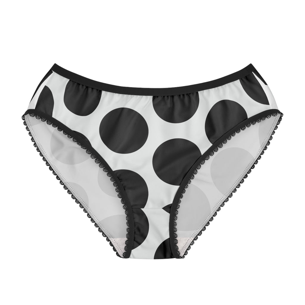Polka Dot Bikini-Style Briefs — Black & White Retro Spot Underwear