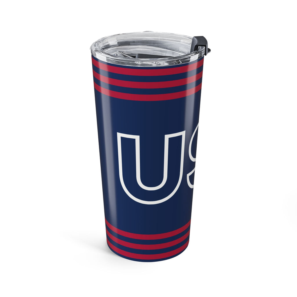 USA Stripes Tumbler 20oz | Navy Blue Red Patriotic Travel Cup