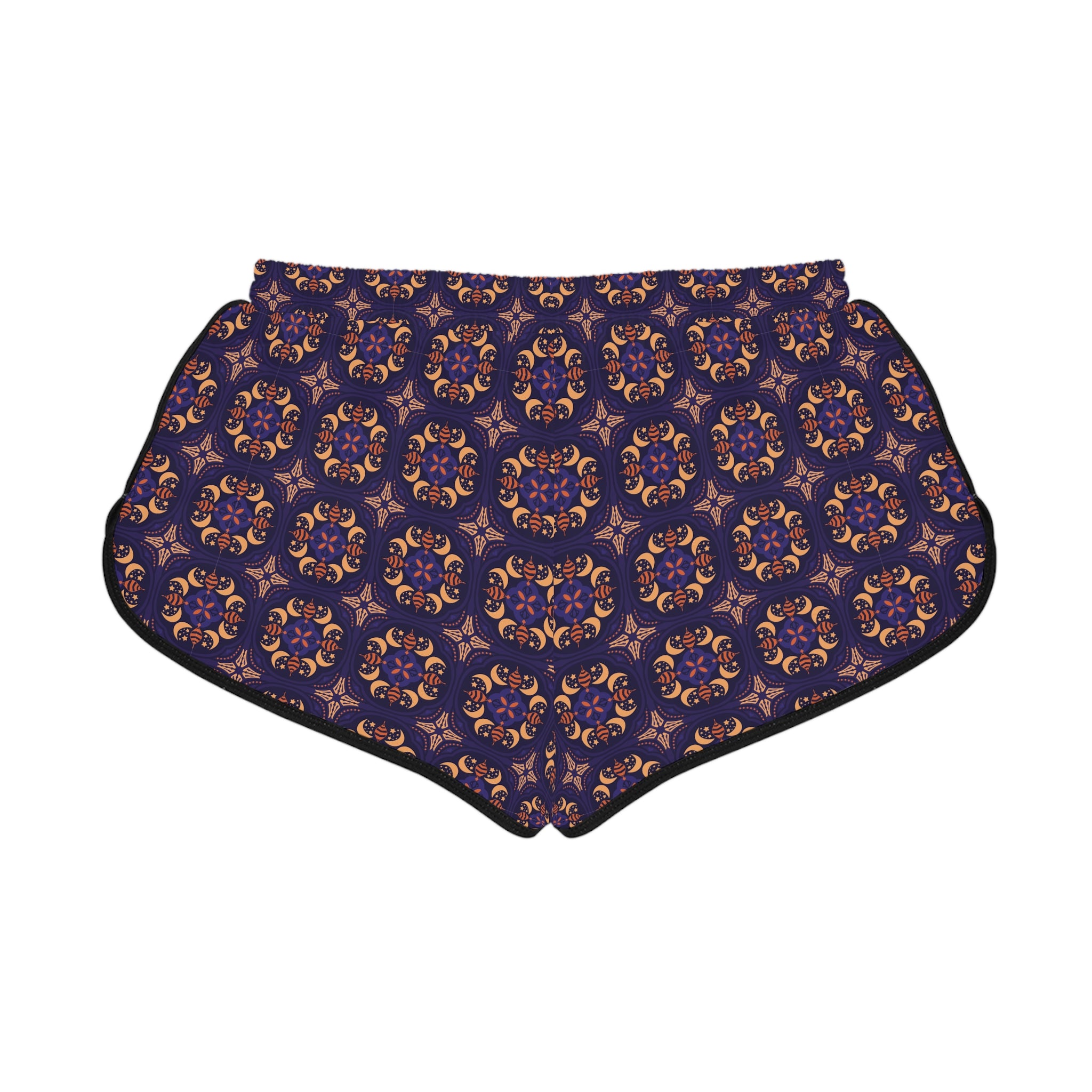 Navy Boho Tile Print Women's Relaxed Shorts