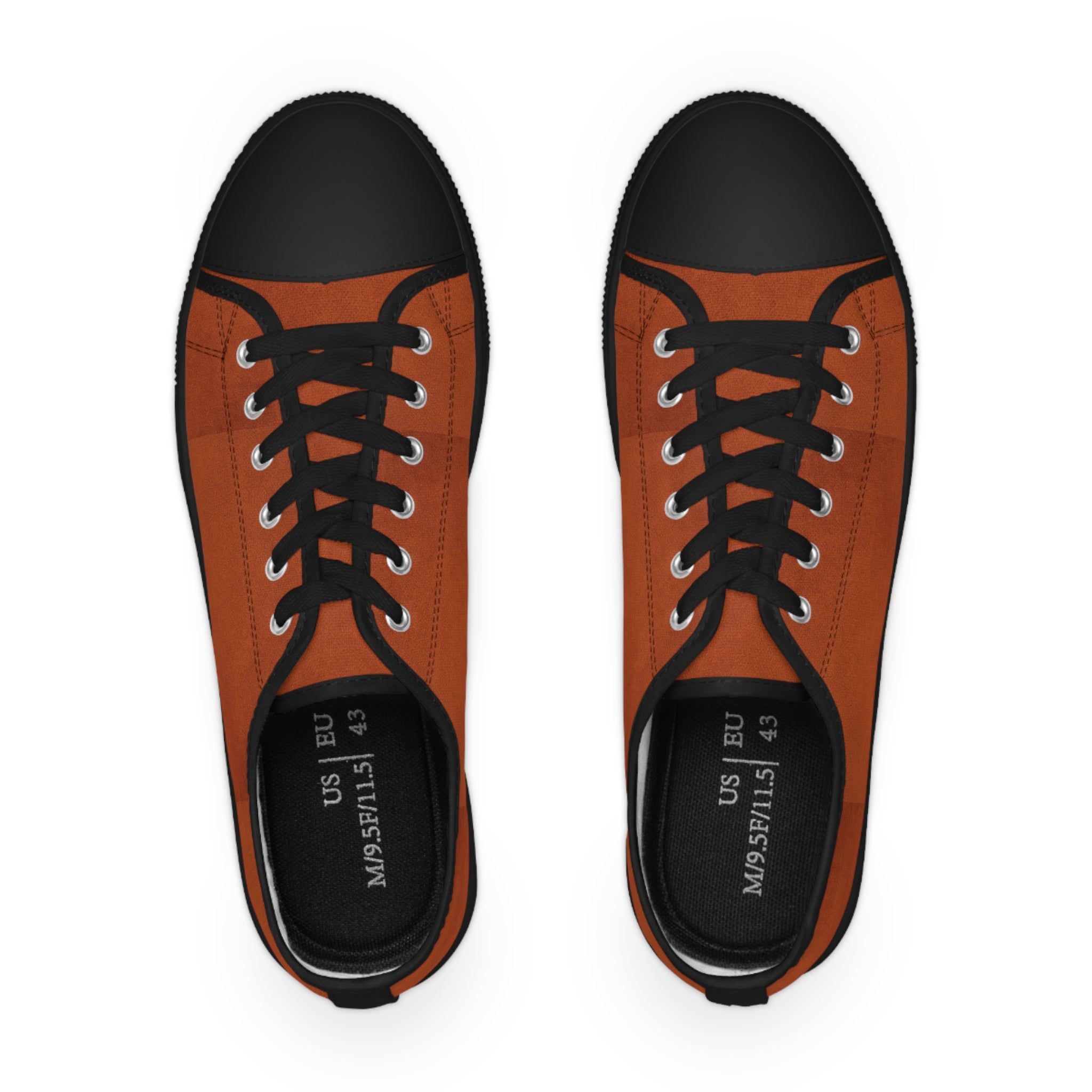 Rust Canvas Low-Top Sneakers for Men — Classic Casual Streetwear