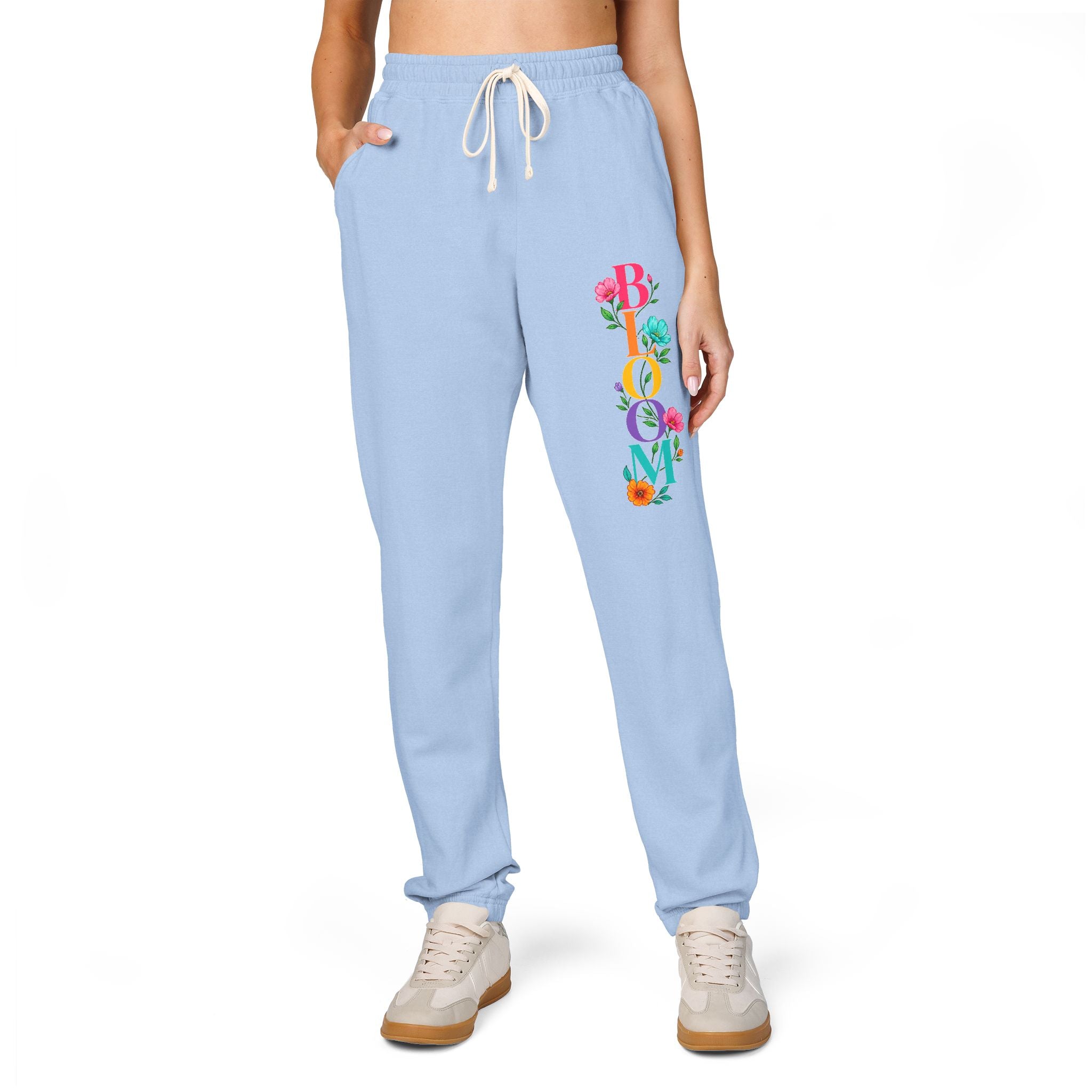 Floral 'Bloom' Joggers — Garment-Dyed Fleece Sweatpants