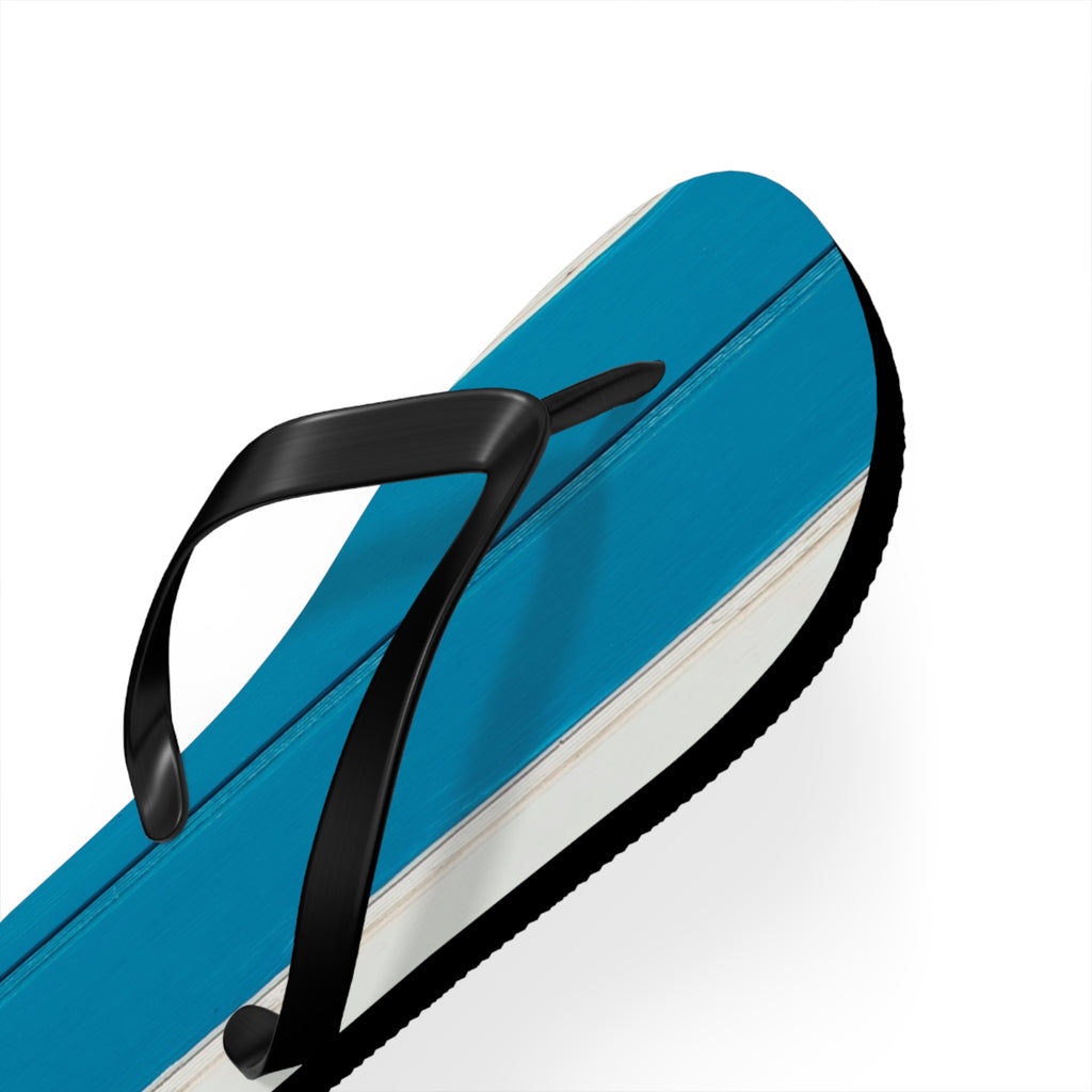 Light Blue Striped Beach Flip Flops – Casual Summer Sandals