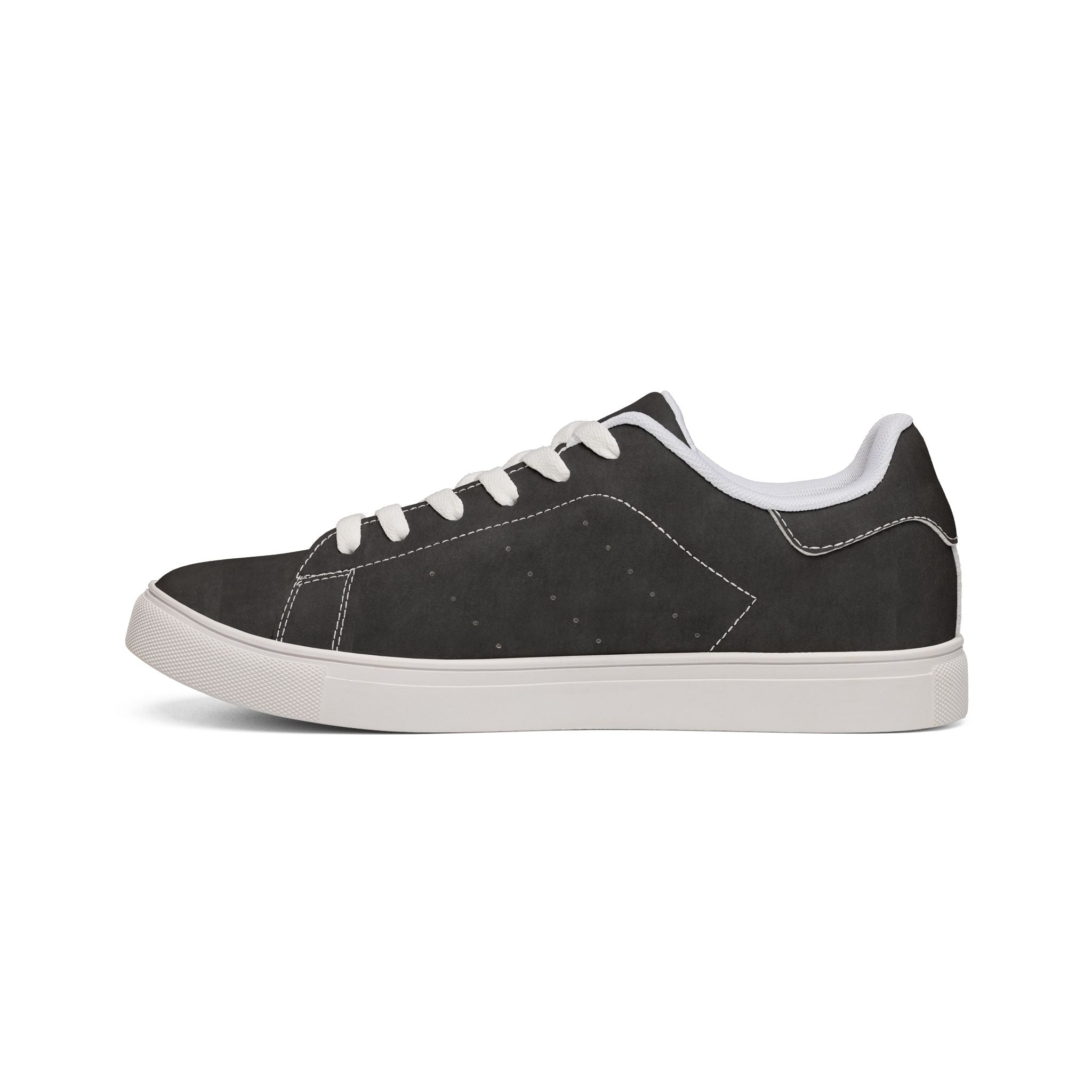Men's Black Low-Top Leather Sneakers — Casual Classic Skate Shoes