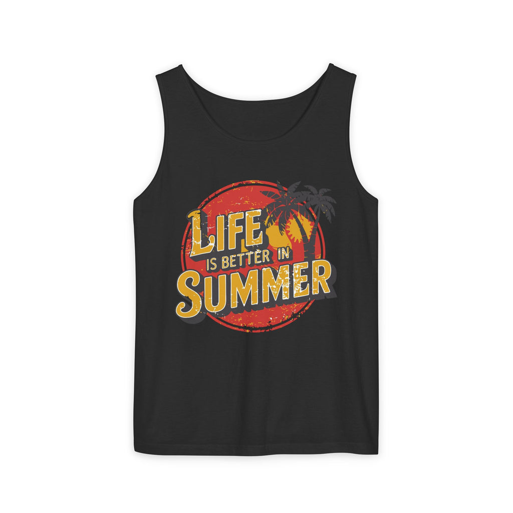 Life Is Better in Summer Tank Top | Retro Palm Sunset Tee