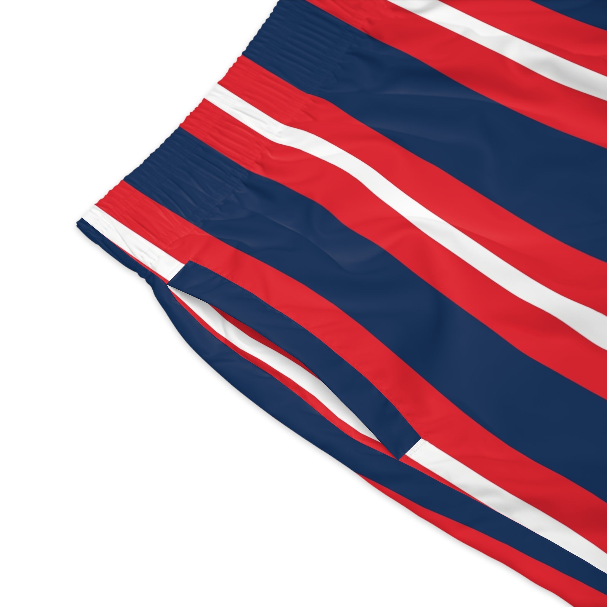Men's Red White & Navy Vertical Stripe Jogger Shorts