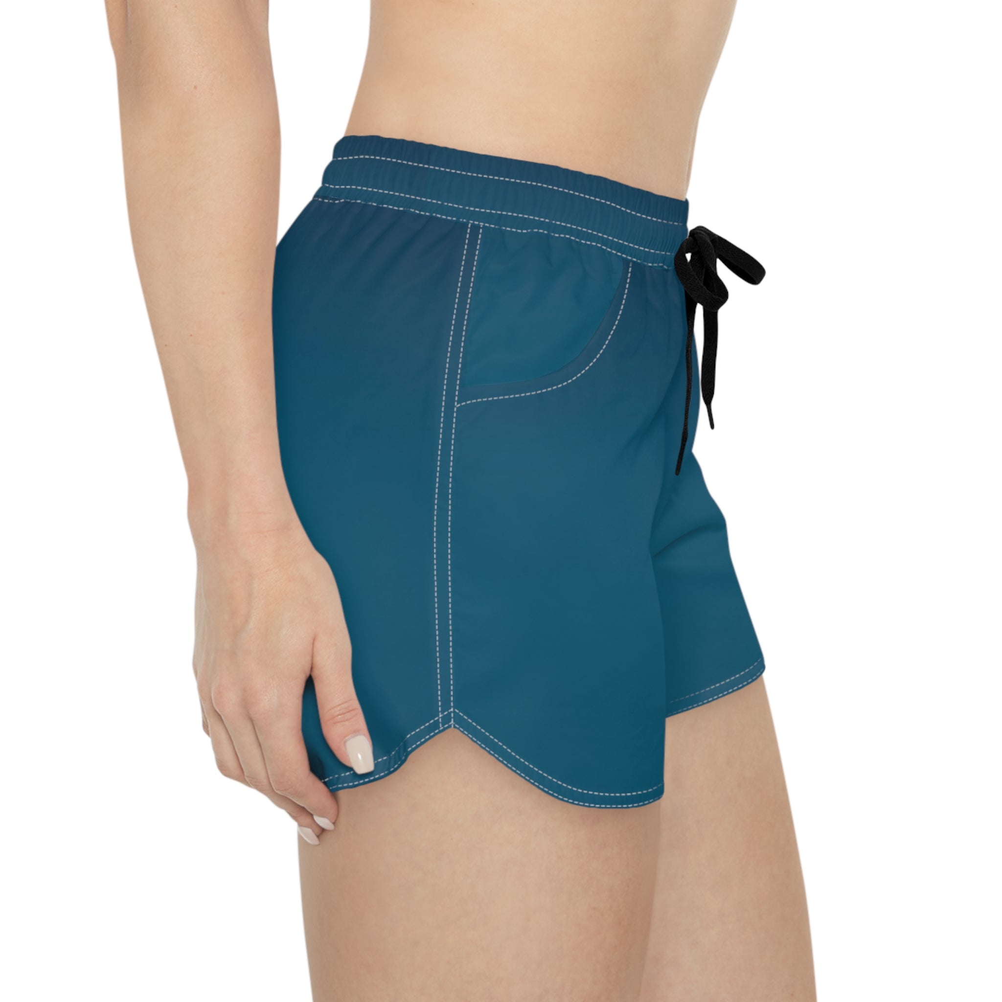 Teal Gradient Stripe Shorts | Casual Beachwear