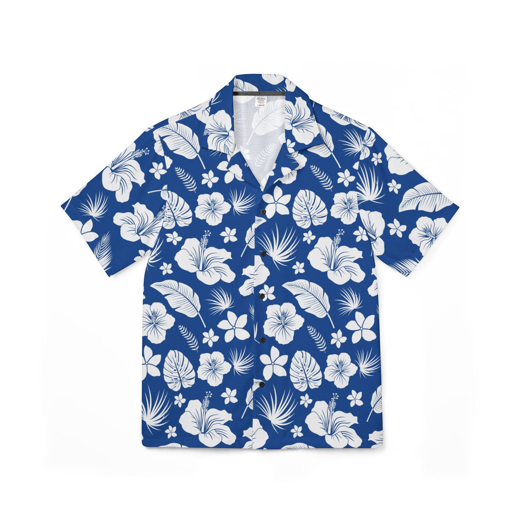 Hawaiian Floral Camp Shirt – Blue Tropical Aloha Print