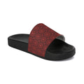 Women's Slide Sandals – Red Floral Mosaic Pattern Comfort Slides