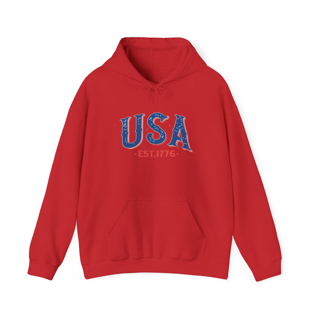 Red hoodie with 'Appalachian Raised' logo on a white background