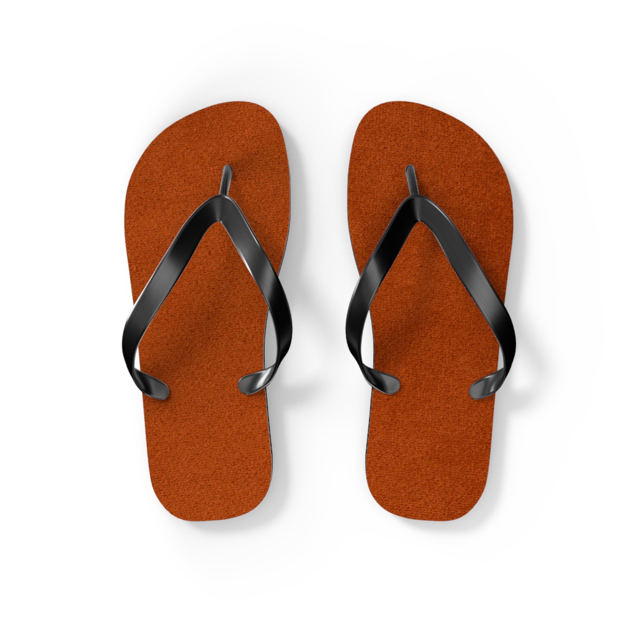 Rust Suede Flip Flops – Casual Beach Sandals with Black Straps
