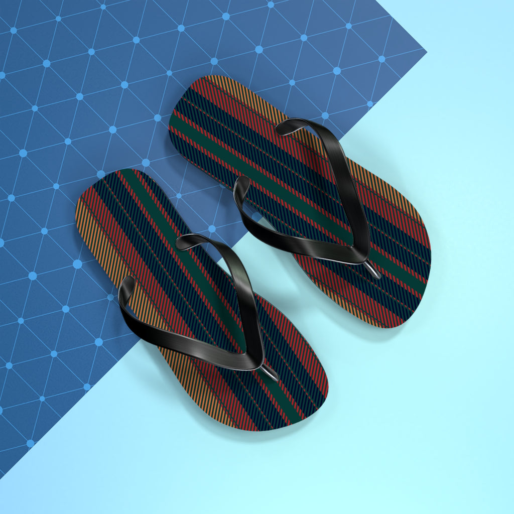 Striped Boho Flip Flops – Casual Summer Beach Sandals