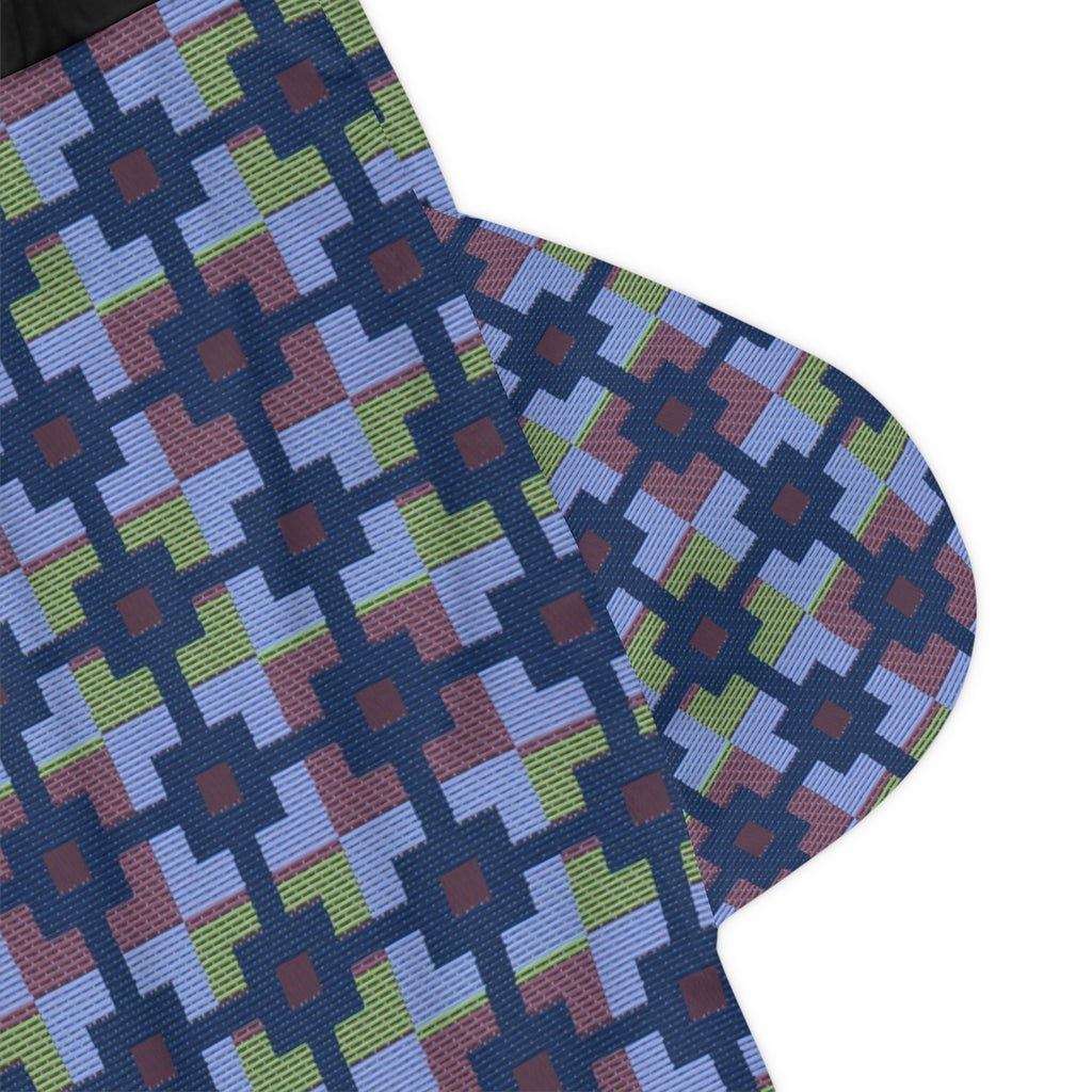 Geometric Cross Pattern Basketball Shorts — Athletic Mesh
