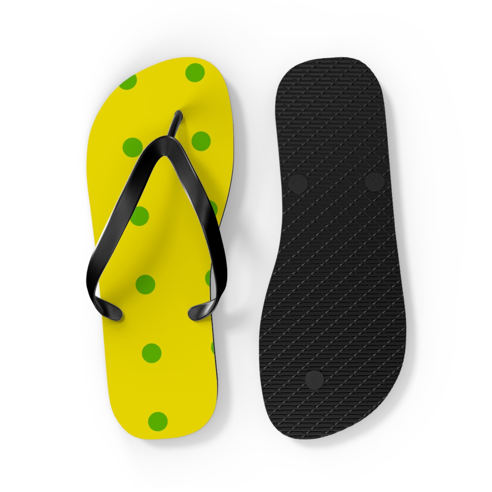 Yellow Polka Dot Flip Flops – Fun Summer Beach Sandals