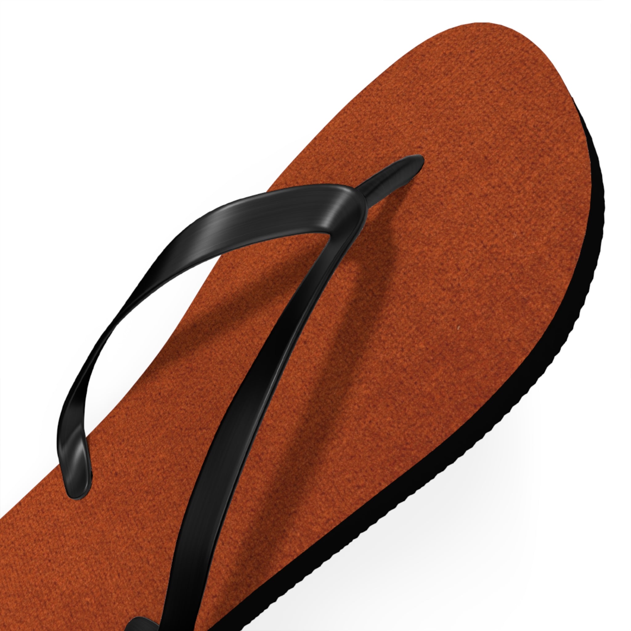 Rust Suede Flip Flops – Casual Beach Sandals with Black Straps