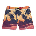 Men's Tropical Sunset Swim Shorts — Palm Tree Beach Boardshorts