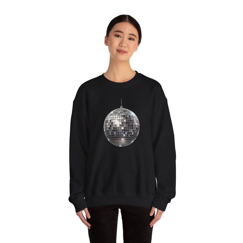 New Year Celebration Disco Mirror Ball Sweatshirt | Retro Dance Party Graphic