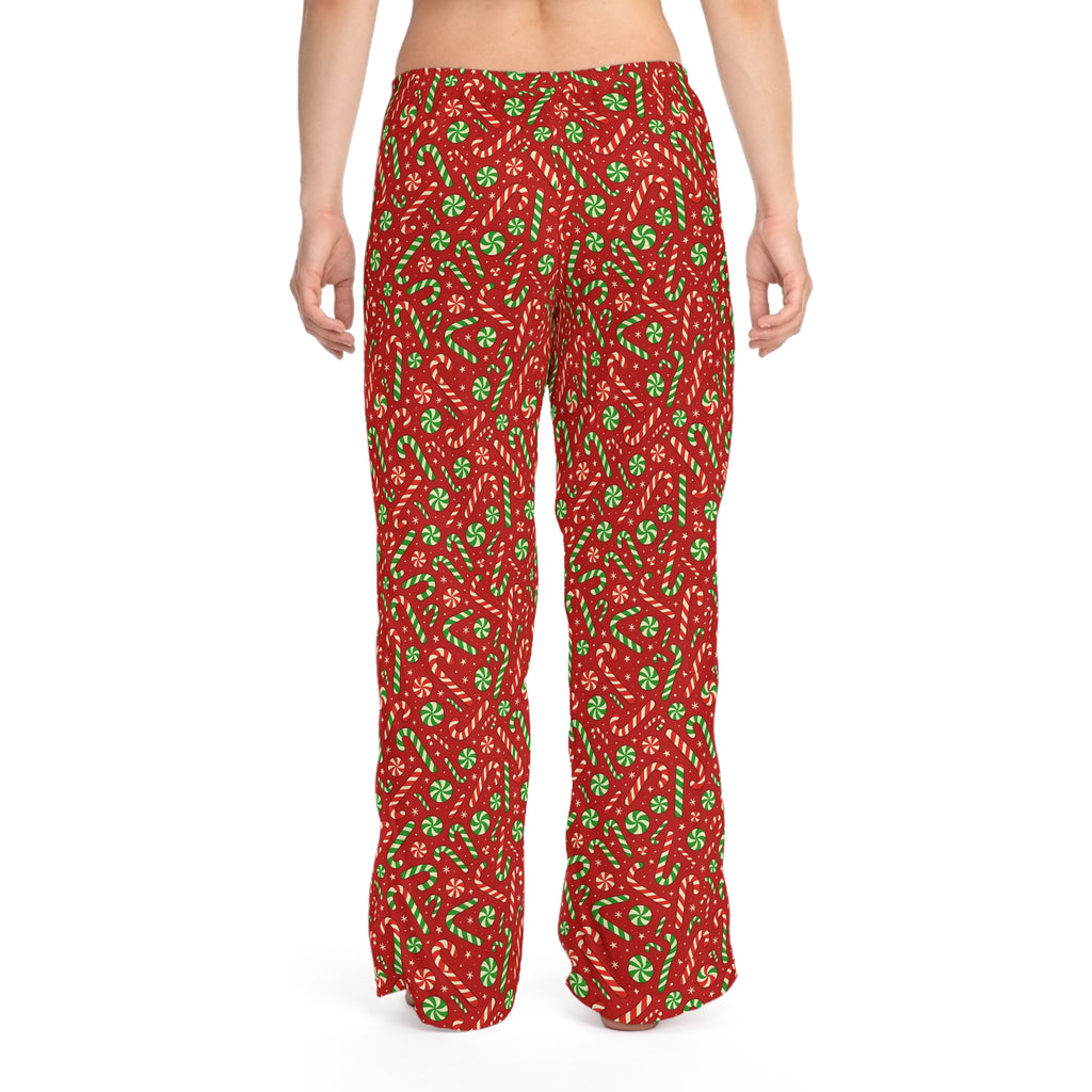 Candy Cane and Holly Pajama Pants | Red Holiday Pattern