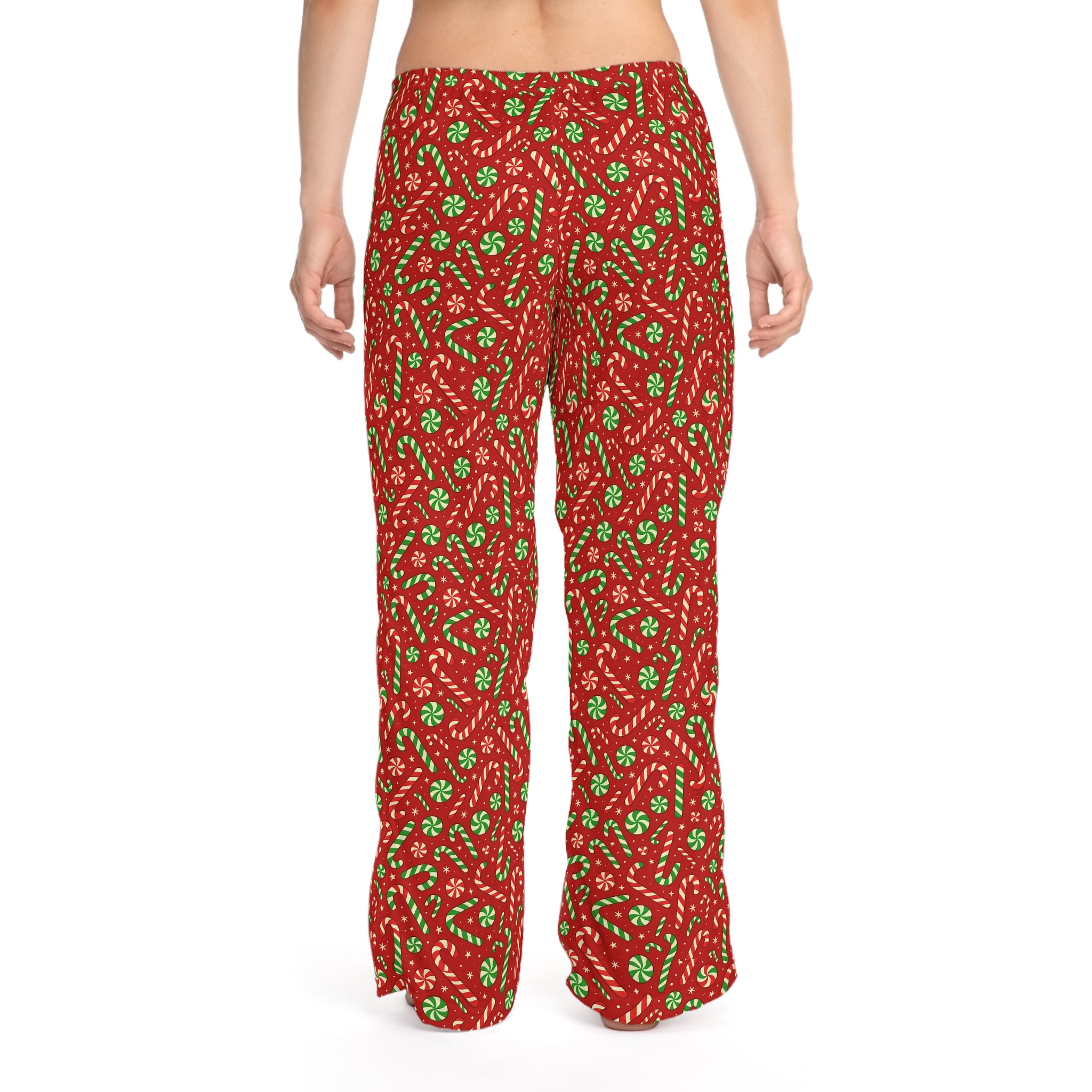 Candy Cane and Holly Pajama Pants | Red Holiday Pattern
