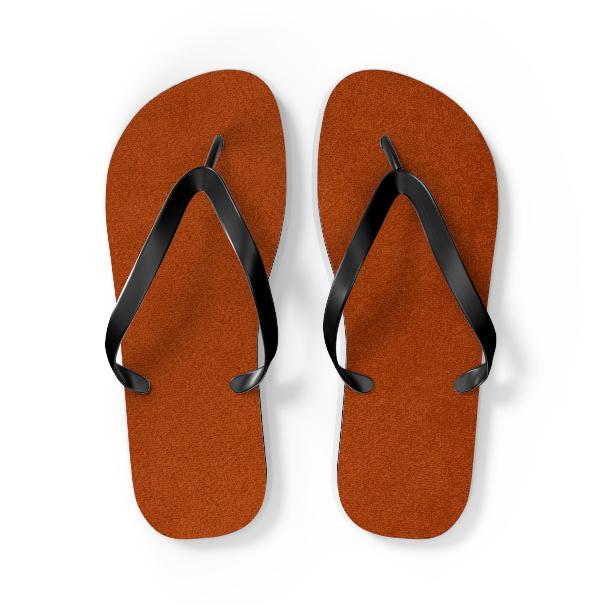 Rust Suede Flip Flops – Casual Beach Sandals with Black Straps