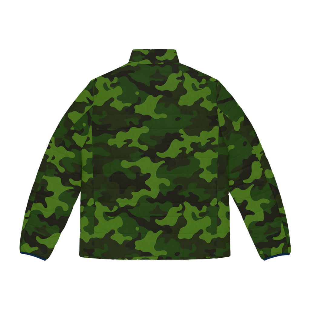 Green Camo Pattern Puffer Jacket | Camouflage Outerwear